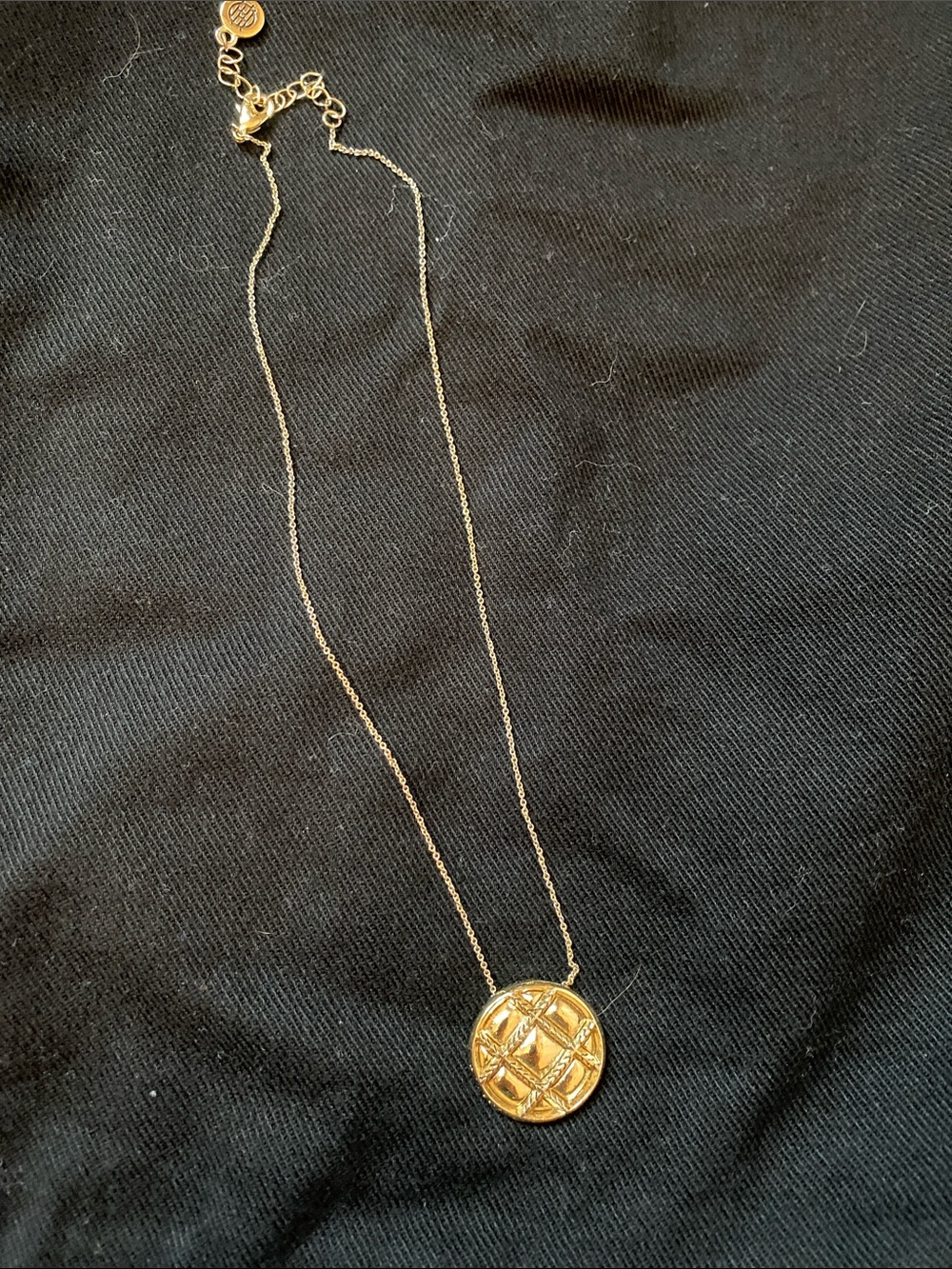 Gold Woven Medallion Pendant Necklace